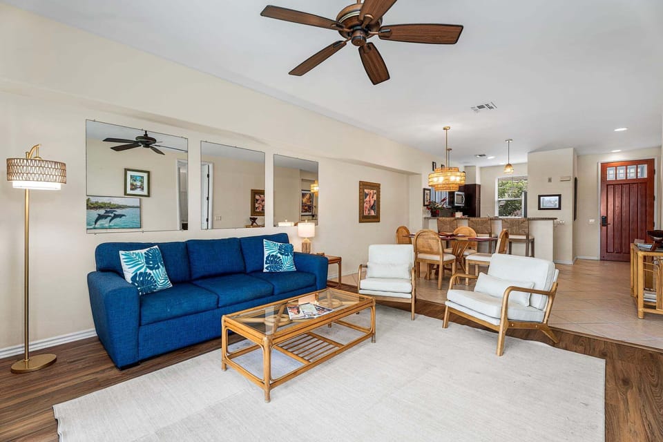 Living Area with Views of the Dining and Kitchen Spaces