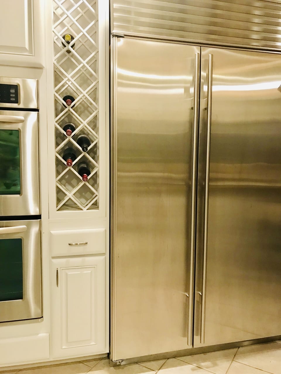 Large Sub-Zero refrigerator with lots of room. 