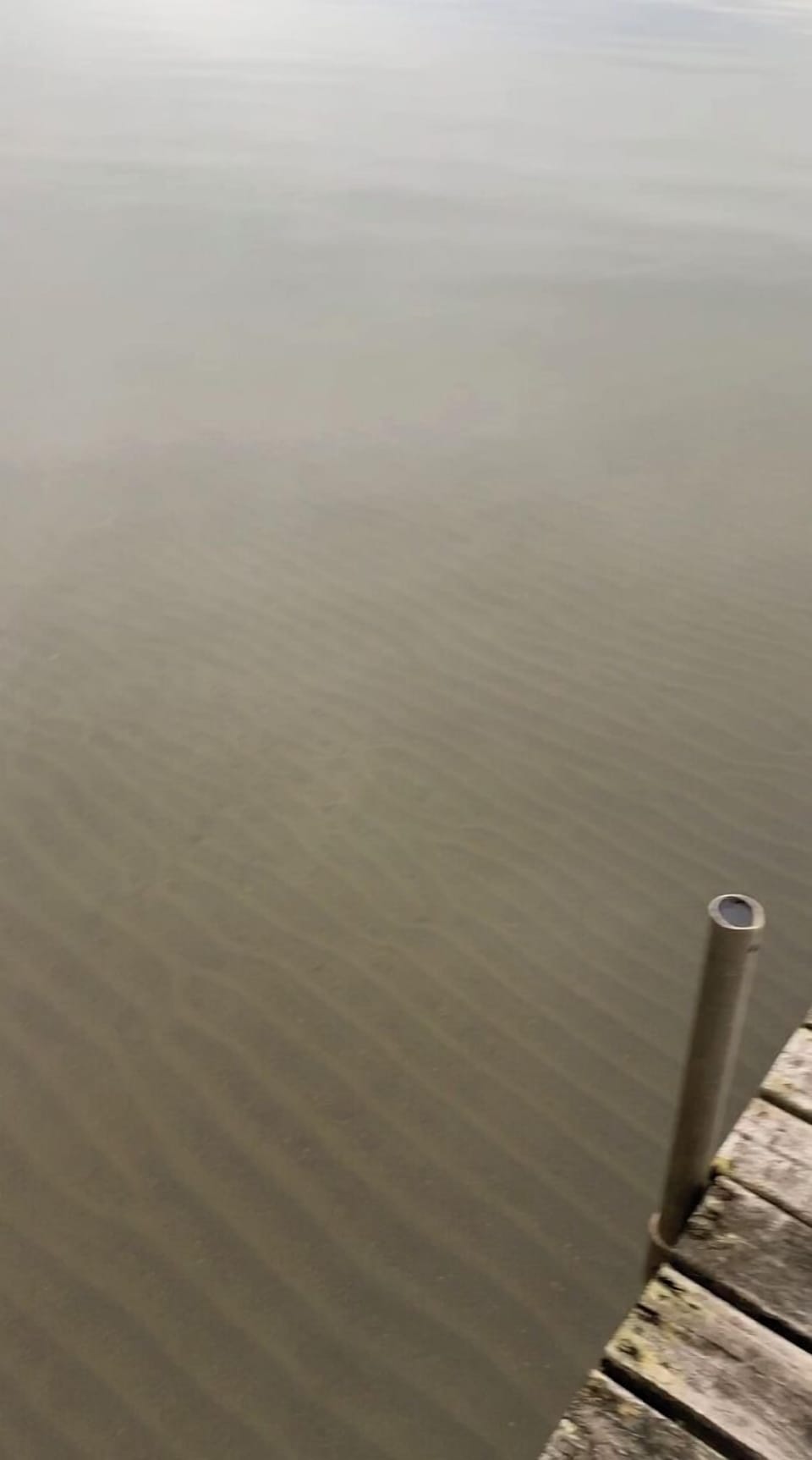 Water is clear with a sandy bottom.  