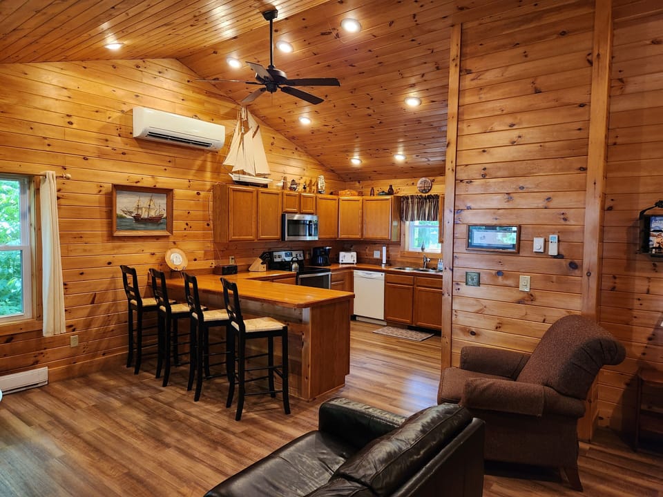 looking into kitchen