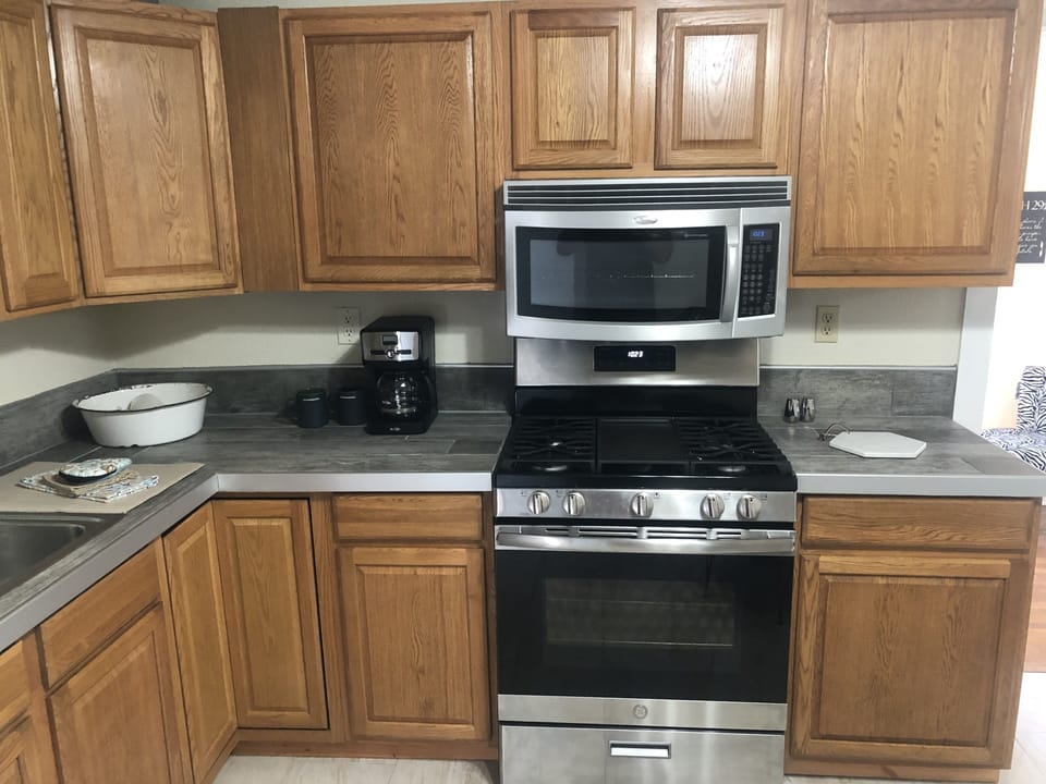 Kitchen stove and microwave
