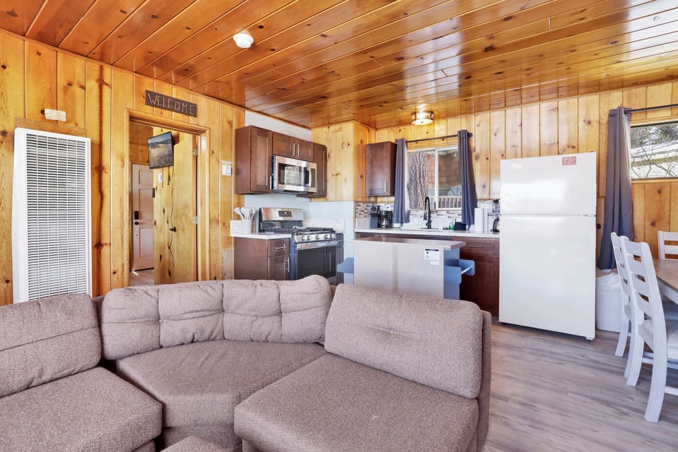 Cabin, Multiple Beds, Patio, Beach View (450) | Living area | Fireplace