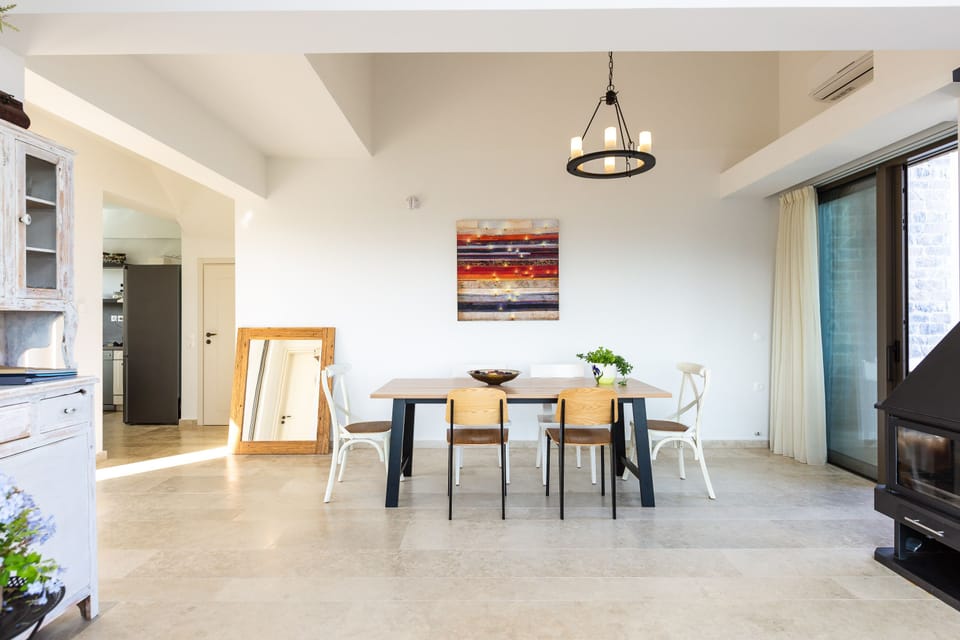 One of the indoor dinning tables for 10 guests