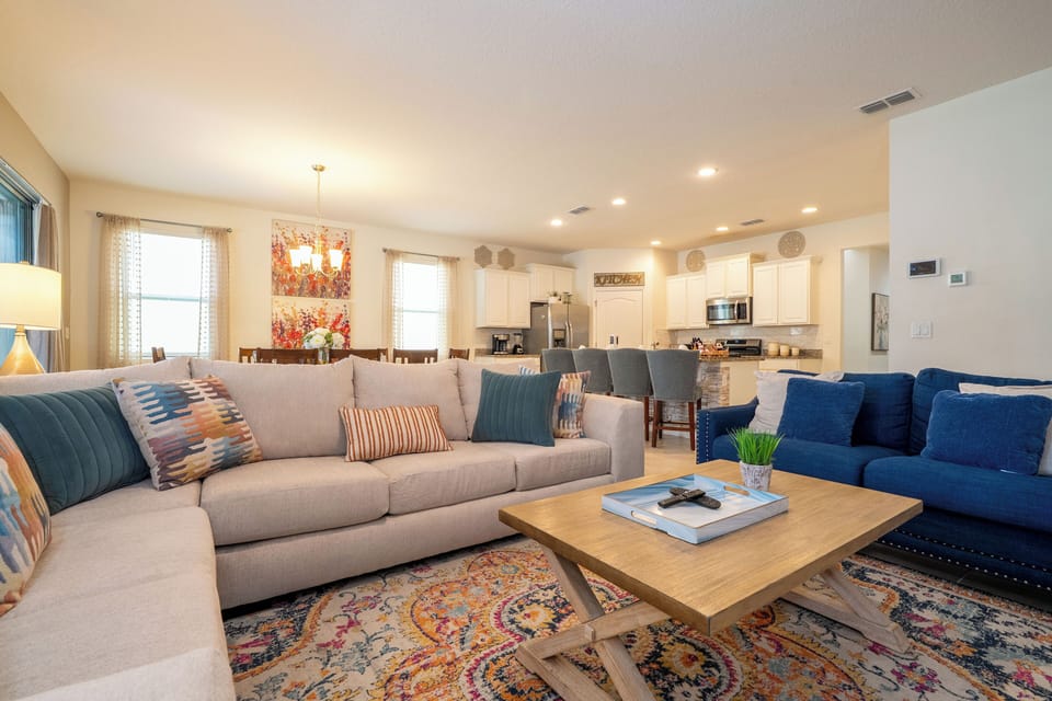 TV Room integrated with the kitchen and dinner table.