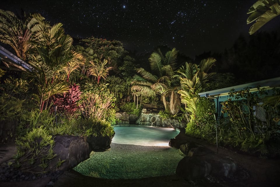 Starry night pool view
