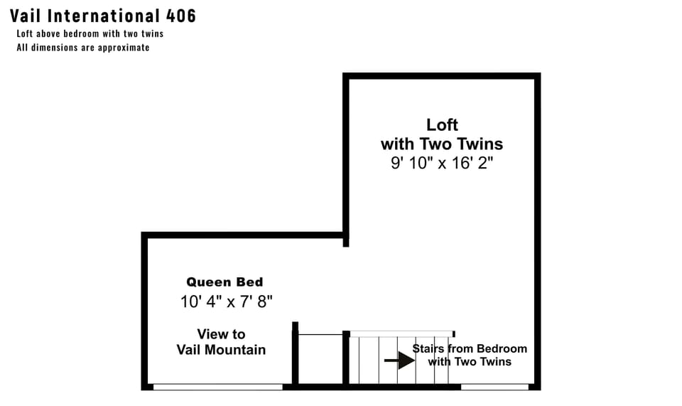 Loft above bedroom with 2 Twins floorplan