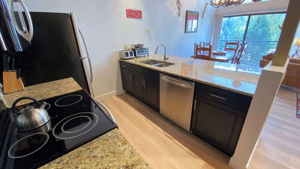 Kitchen with electric appliances