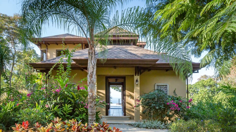 Front of the Villa with an Ocean View Through the House.