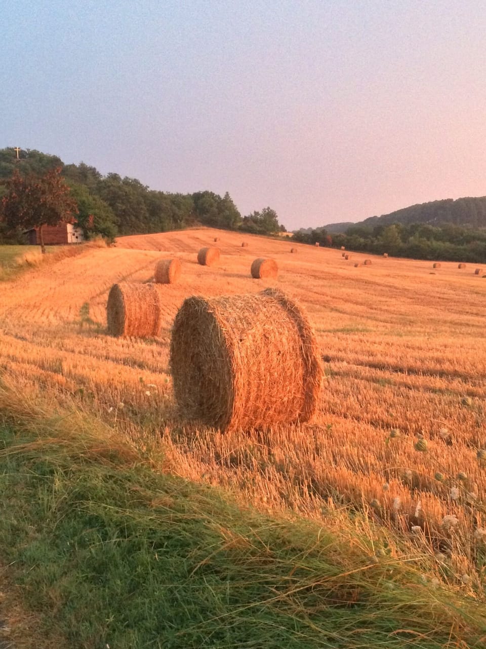Sunset over the field behind La Grange