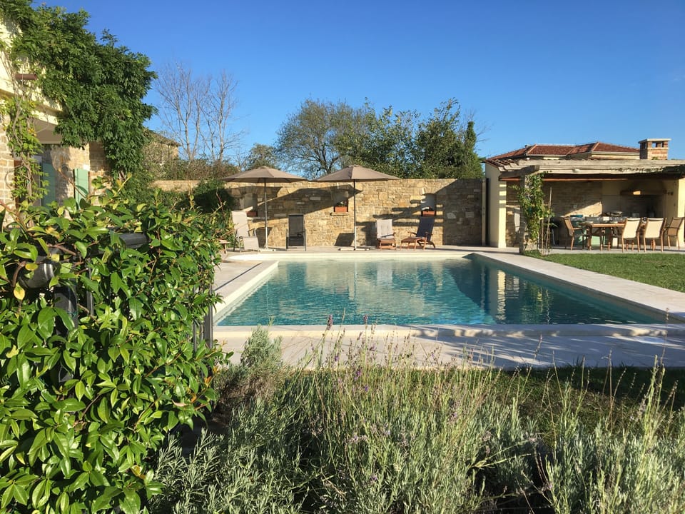 The pool and the lounging area