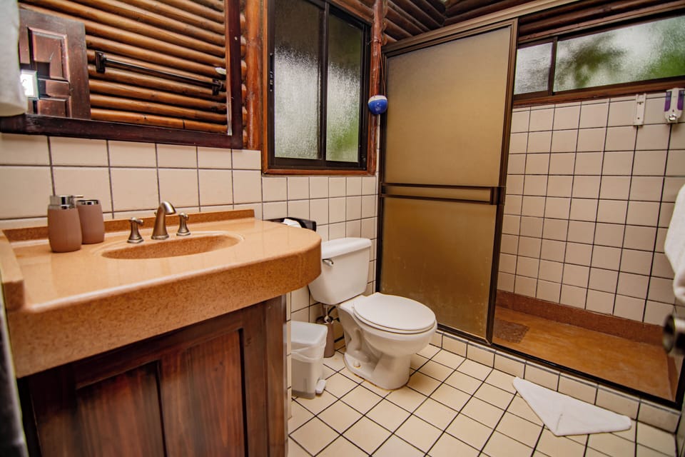 Private bathroom with hot water