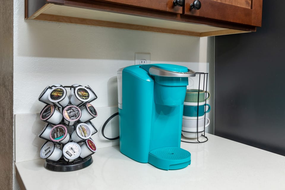 Complementary coffee for guests.