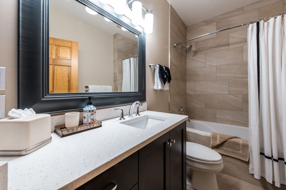 Newly re-modeled bathrooms. Elegant and Functional.
