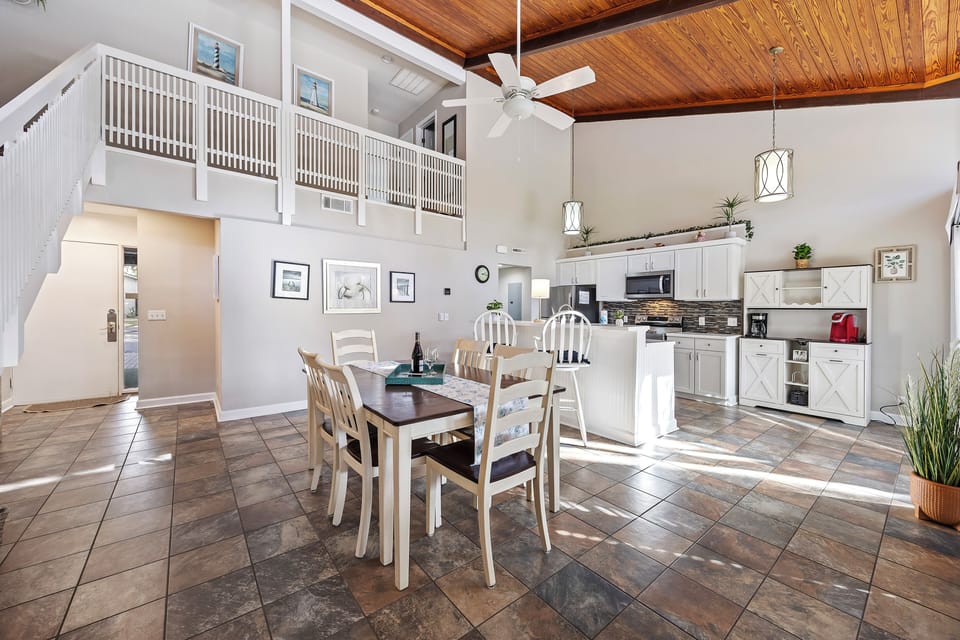 Dining table seats six