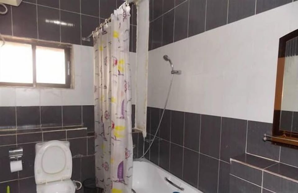Shower, free toiletries, towels