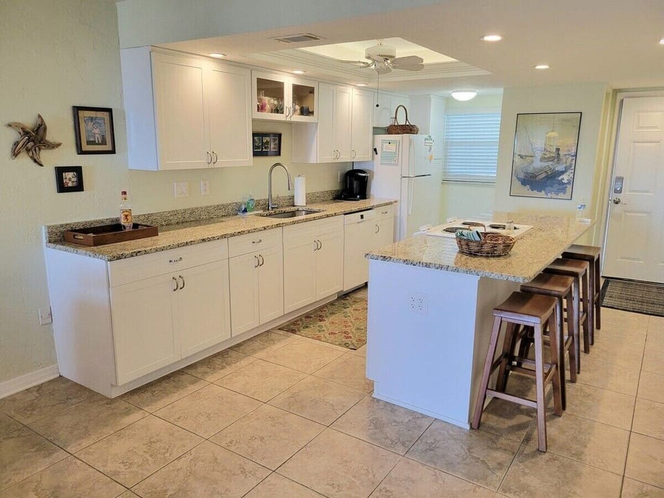 Kitchen with Island and Counter Stools