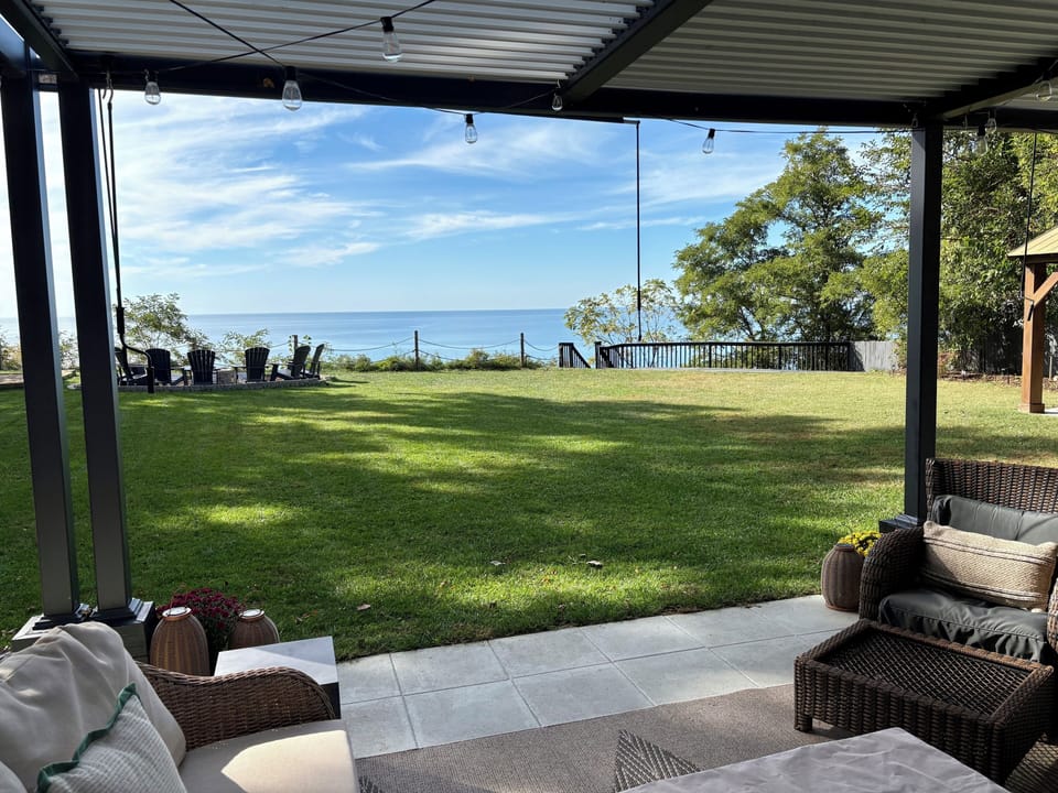 We have a square propane firepit here for easier fire ambiance.