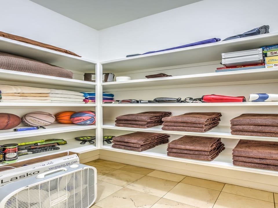 We have extra towels, pool towels, hair dryers, alarm clocks, tennis rackets...