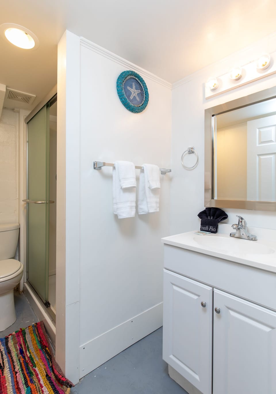 Bathroom with standing walk in shower 