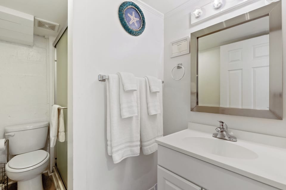 Bathroom with standing shower 