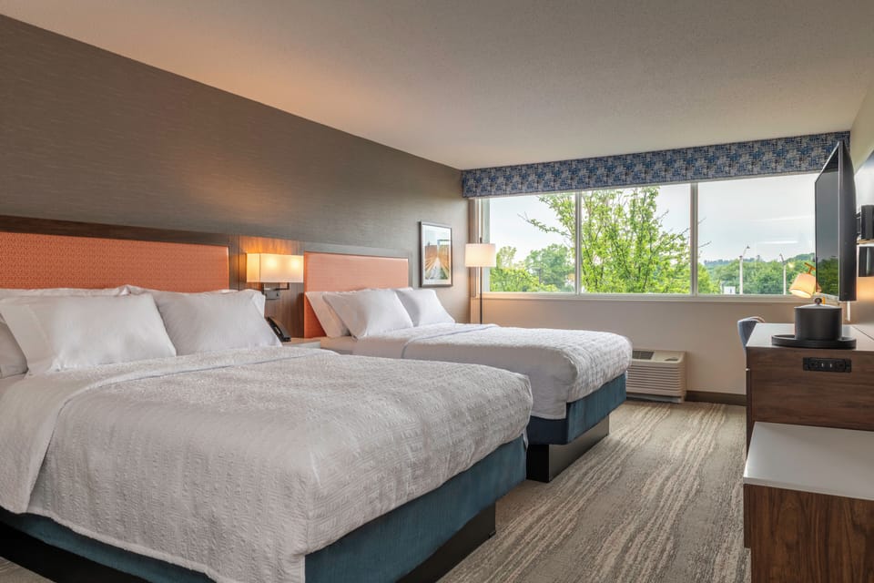 Room, 2 Queen Beds, Refrigerator | Premium bedding, pillowtop beds, desk, laptop workspace