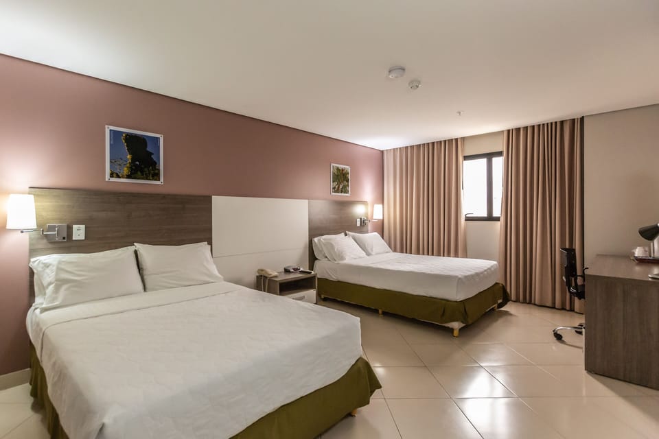 Standard Room, 2 Double Beds | Premium bedding, minibar, in-room safe, desk