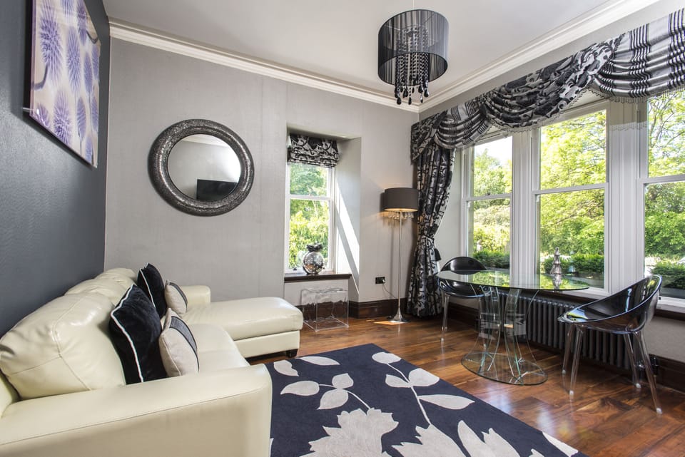 42-inch LCD TV with cable channels, TV, iPod dock