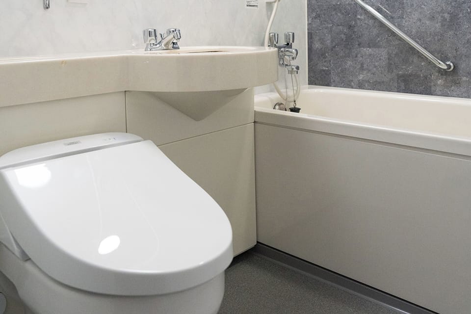 Combined shower/tub, free toiletries, hair dryer, bathrobes