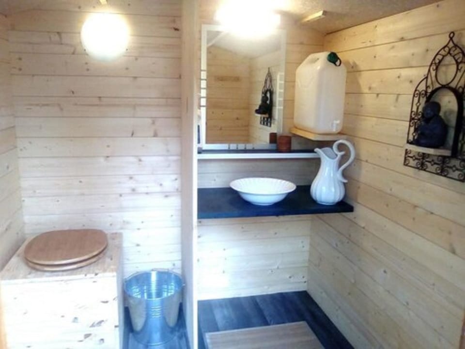 Double Room, Garden View | Bathroom | Shower, hair dryer, towels, soap