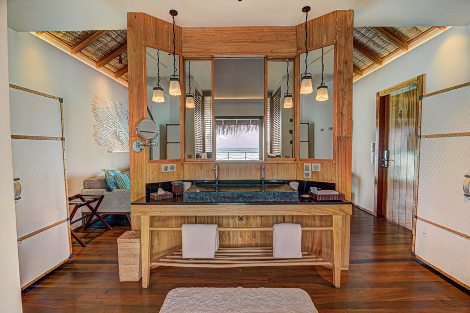 Villa (Sand) | Bathroom | Separate tub and shower, deep soaking tub, rainfall showerhead