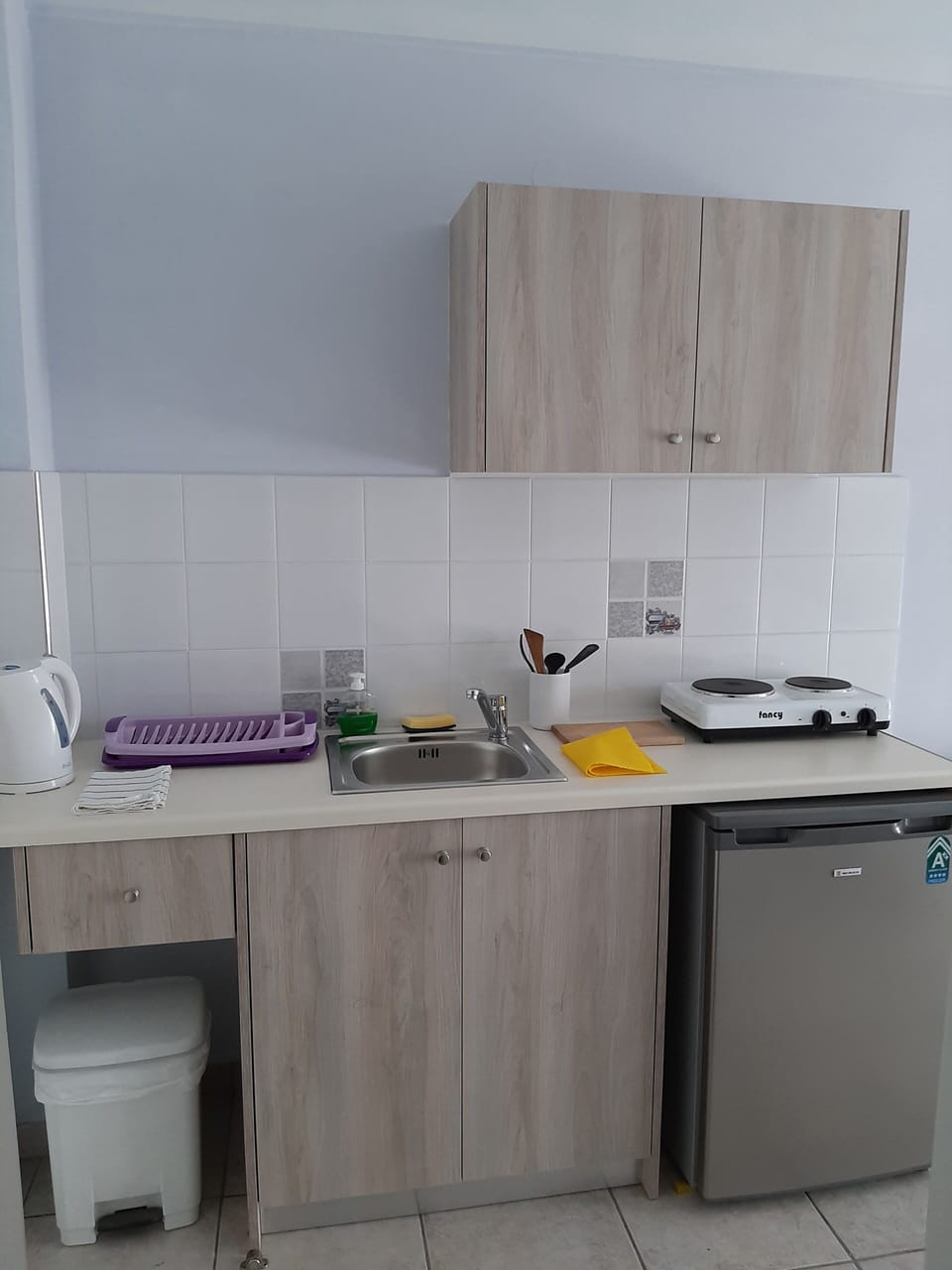 Fridge, coffee/tea maker, electric kettle