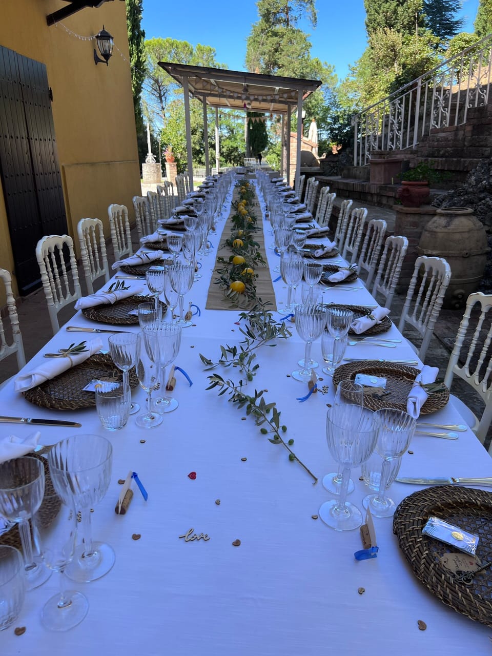 Outdoor banquet area