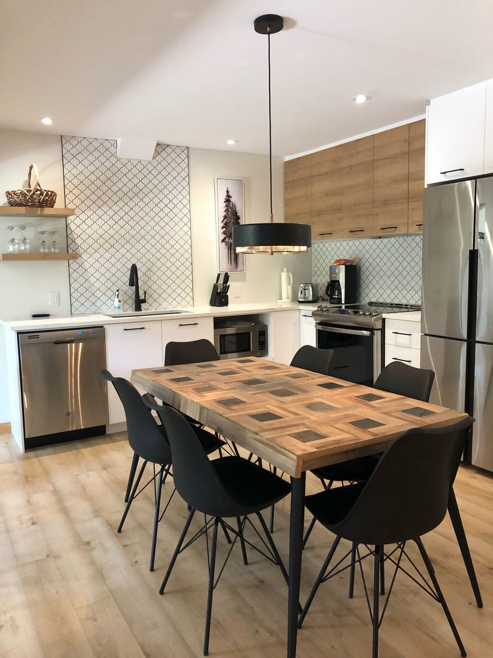 Dining room and kitchen