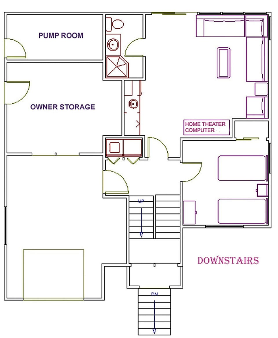 Downstairs floor plan.