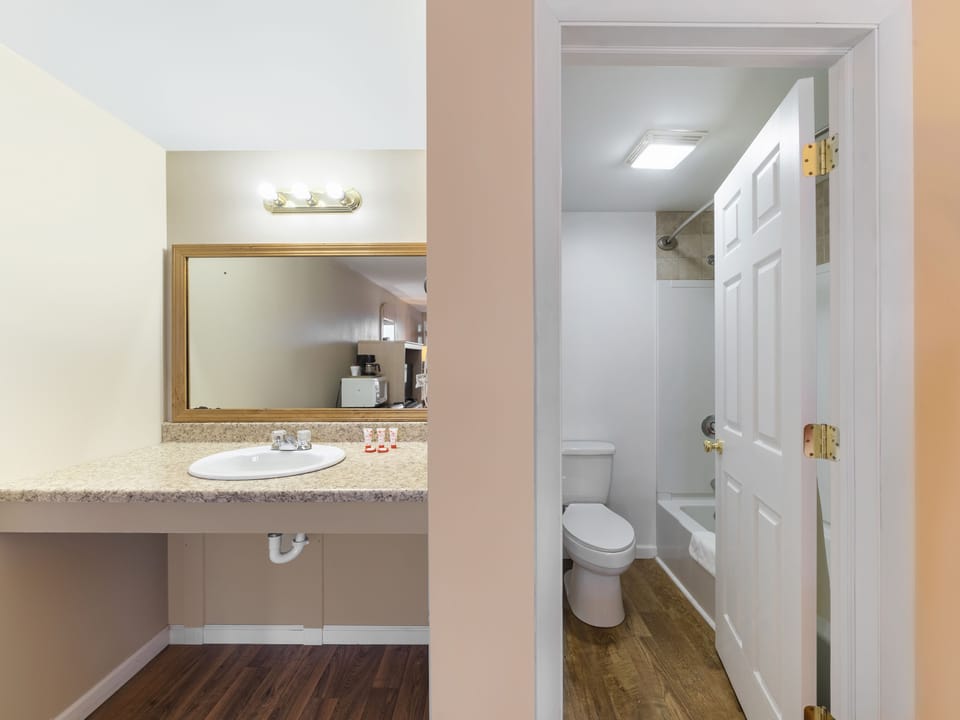 Room, 1 King Bed | Bathroom | Free toiletries, hair dryer, towels