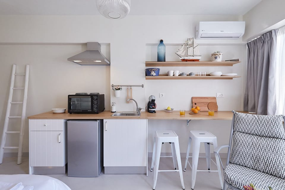 Start your Voyage from this Acropolis view Studio | Private kitchenette | Fridge, microwave, toaster, cookware/dishes/utensils