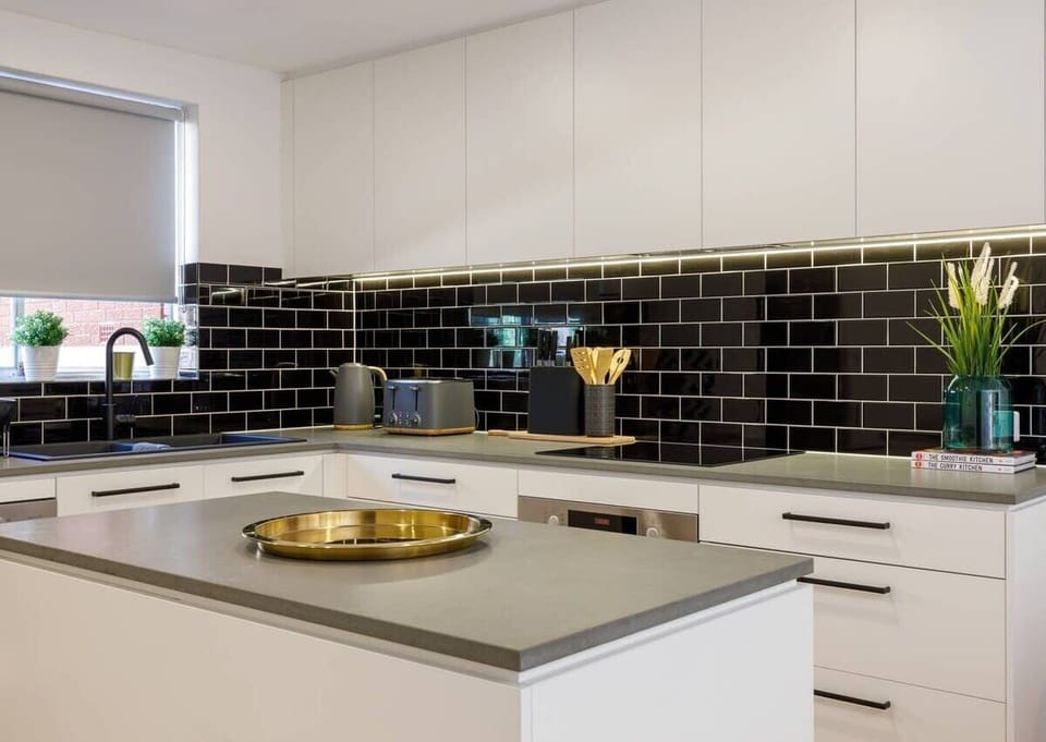 Island for extra counter space cooking in