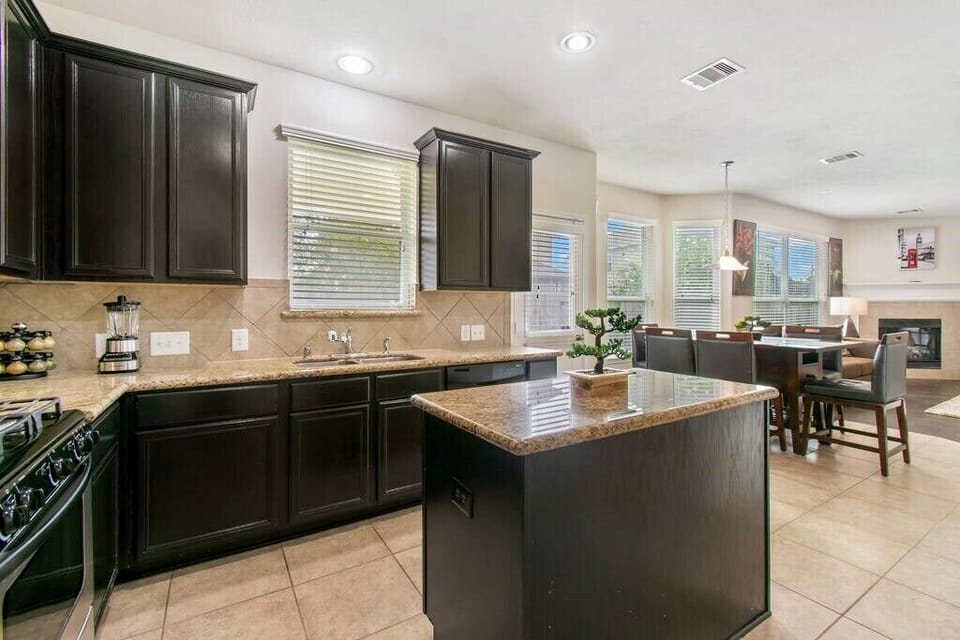 kitchen over looking small dining 