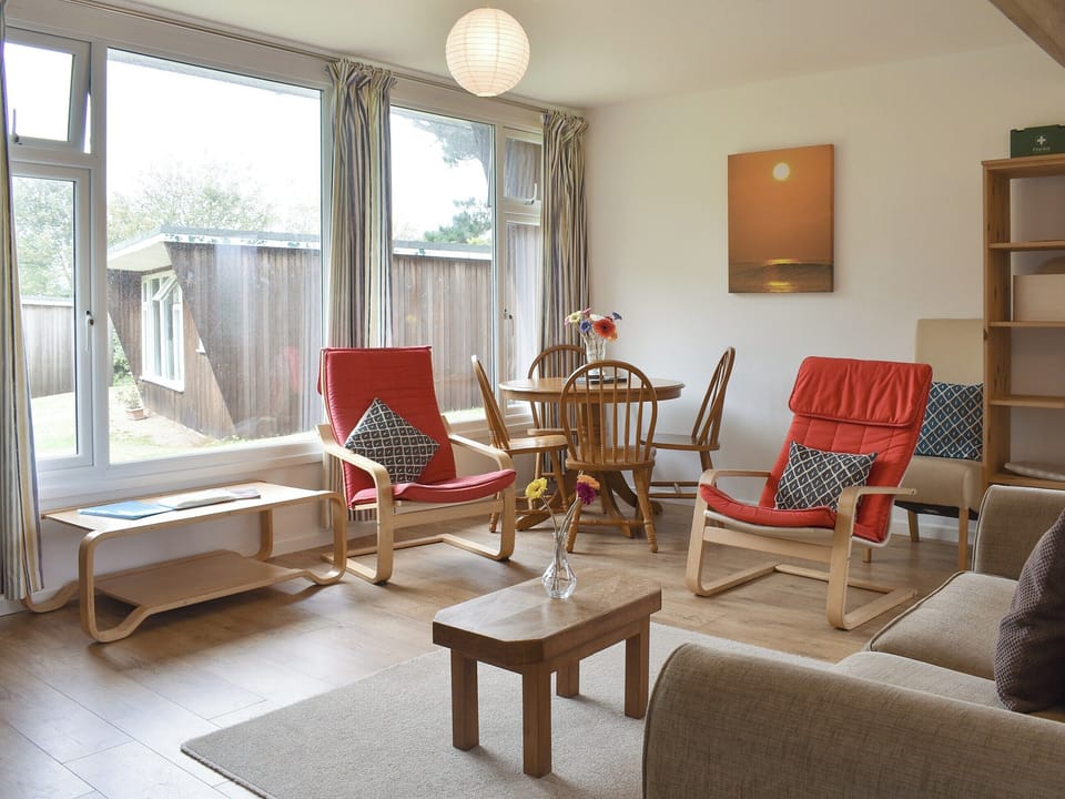 Light and airy living and dining room | Chalet 8 - Mount Hawke Holiday Bungalows, Mount Hawke, near Redruth