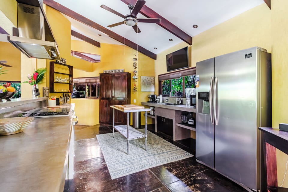High end refrigerator with ice maker and water filter. 