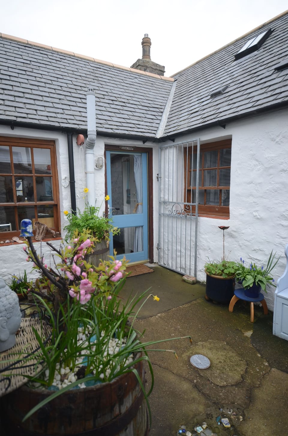 The back door into the the enclosed courtyard