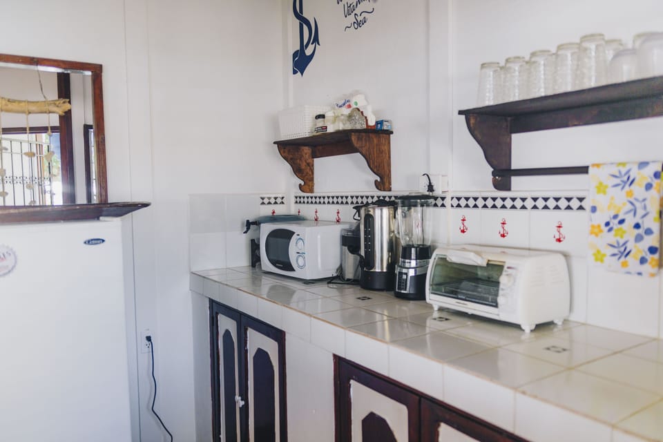 Our kitchen is equipped for 30 people in regards to cutlery and cooking utensils