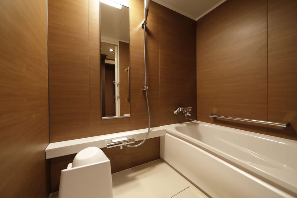 Free toiletries, hair dryer, slippers, electronic bidet