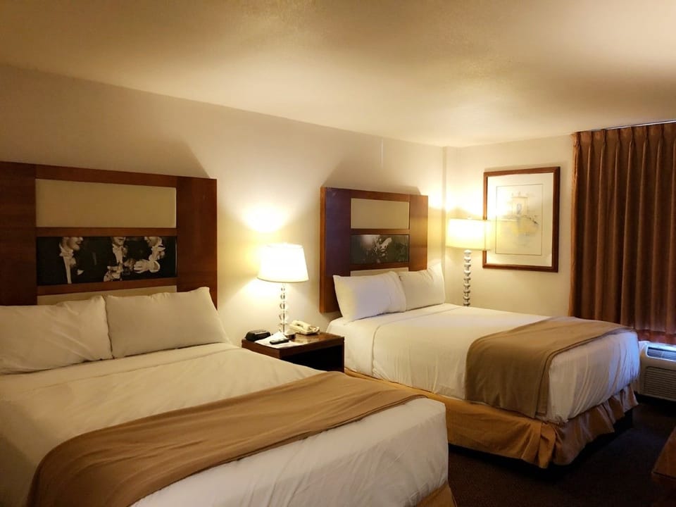 Deluxe Room, 2 Queen Beds (Non Smoking) | Desk, iron/ironing board, WiFi (free), bed sheets
