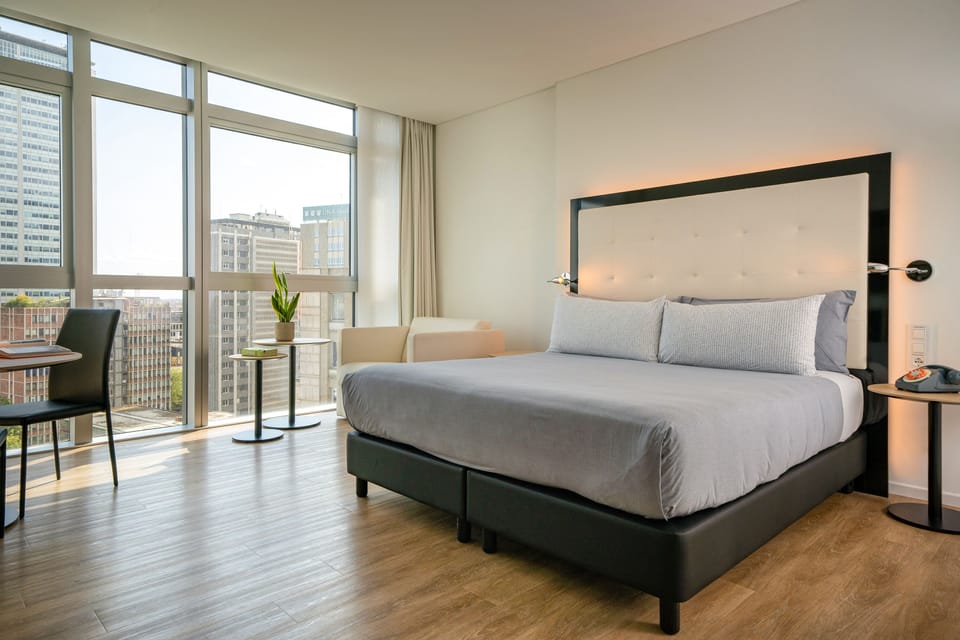 Down comforters, free minibar items, in-room safe, desk