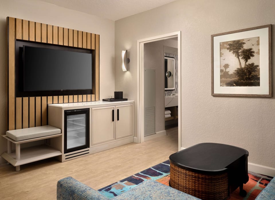 55-inch flat-screen TV with cable channels