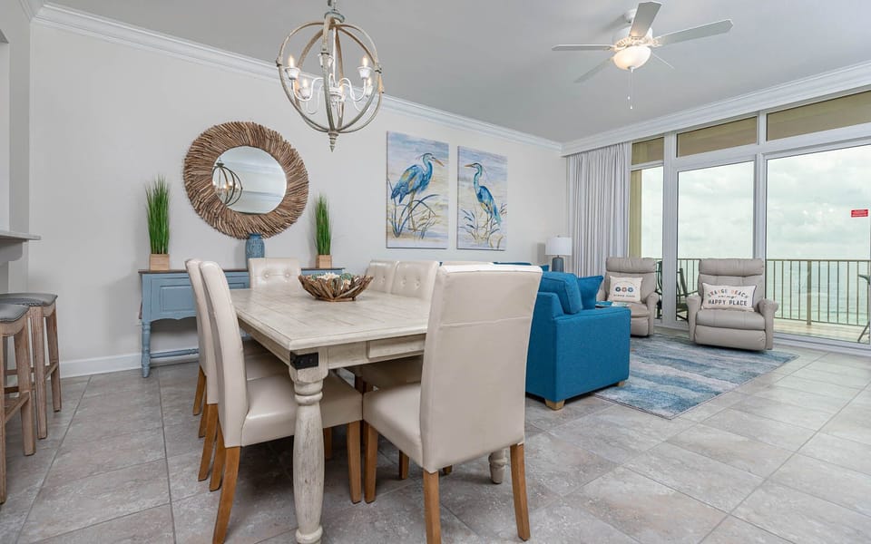 Experience the welcoming dining area, where you can unwind with a family meal and enjoy coastal views