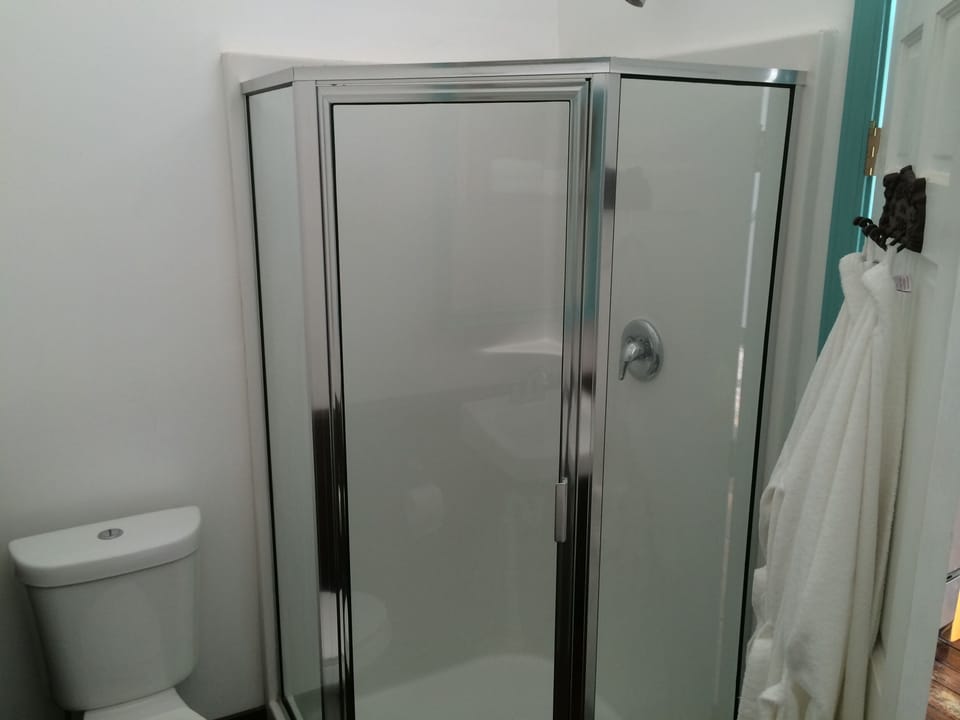 Separate shower.