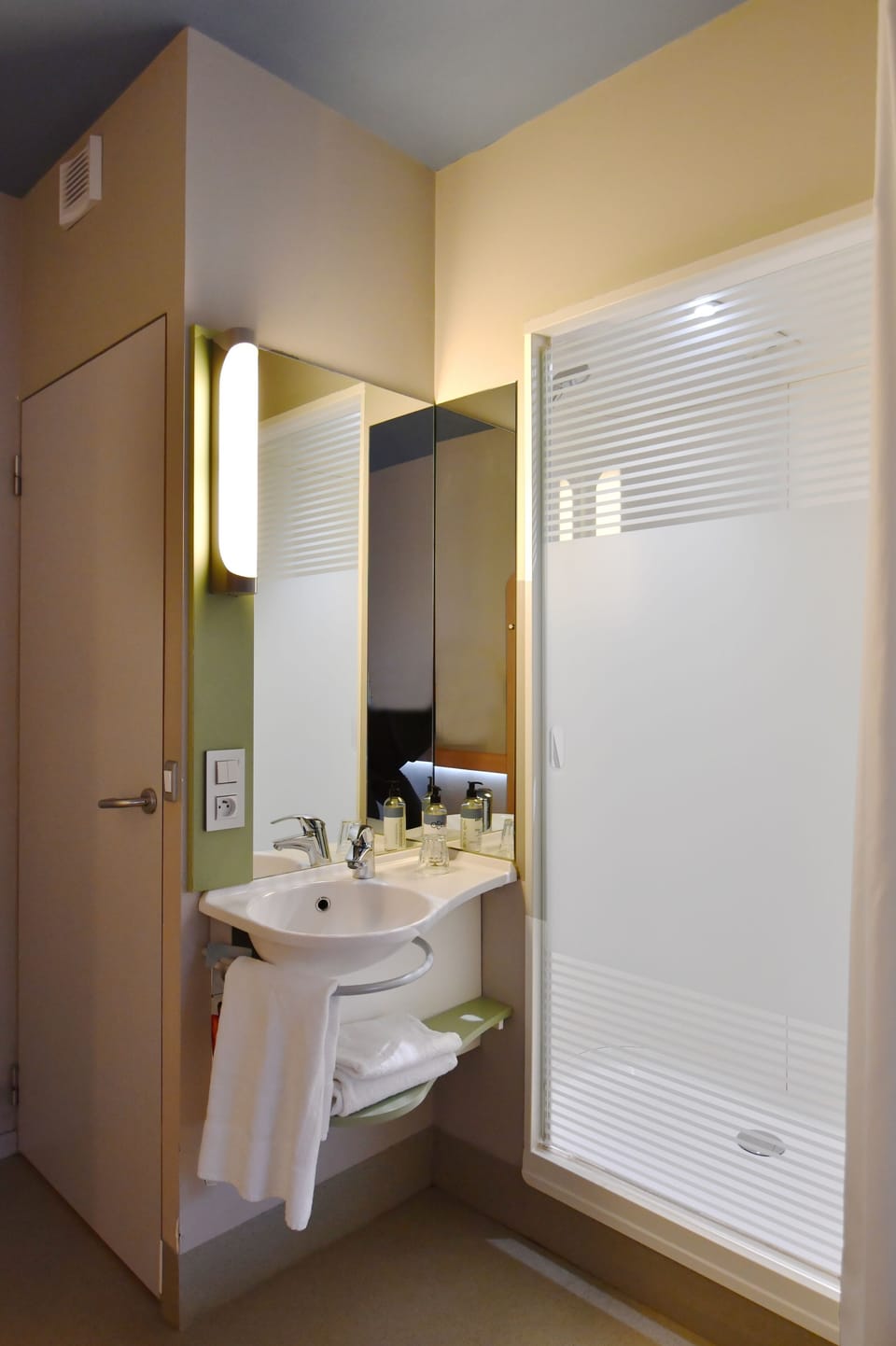 Family Room, 2 Double Beds | Bathroom | Shower, hair dryer (on request), towels, soap