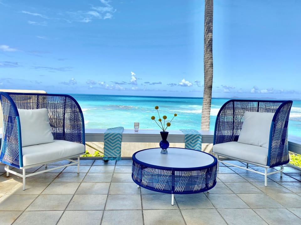 Lower deck lounge with panoramic ocean view.